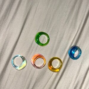 Glass shine multicolor rings